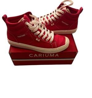 Women's 11, Men’s 9.5 Viva Magenta Pantone High Top Sneakers